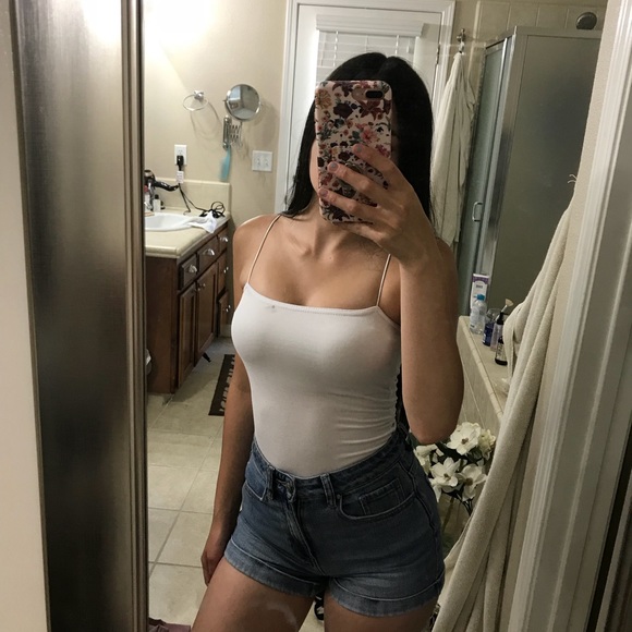 white square neck spaghetti strap top